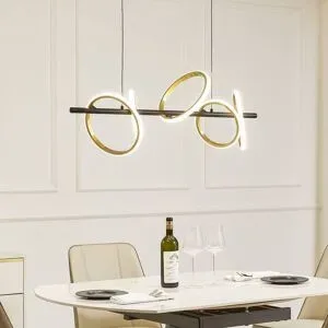 Hängelampe Madu Lucande, schwarz, für Wohn- / Esszimmer, Metall, Modern