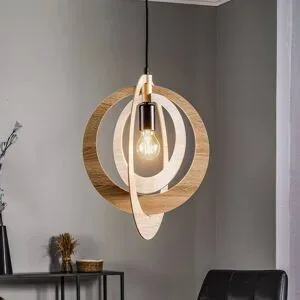 Holz Hängelampe Glam SIGMA, dimmbar, Holz hell, für Wohn- / Esszimmer, Holz, Modern, Pendelleuchte