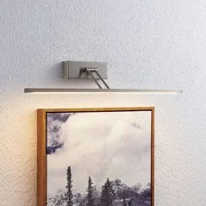 Lucande Thibaud LED-Bilderleuchte, nickel, 51,4 cm, alu / grau / zink, für Wohn- / Esszimmer, Metall, Modern, Wandleuchte, Wandlampe Innen
