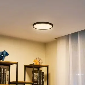 LED Deckenlampe Pravin Lindby, schwarz, für Wohn- / Esszimmer, Kunststoff, Modern, LED Deckenleuchte