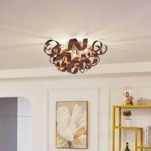 Deckenlampe Kaelor Lucande, dimmbar, kupfer, für Wohn- / Esszimmer, Aluminium, Design, Deckenlampe