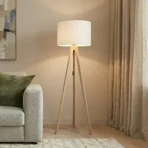 Stehlampe Grand TK Lighting, Holz hell, für Wohn- / Esszimmer, Holz, Modern, Stehlampe