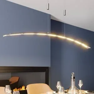 Hängelampe Manon Lindby, dimmbar, alu / grau / zink, für Wohn- / Esszimmer, Glas, Modern
