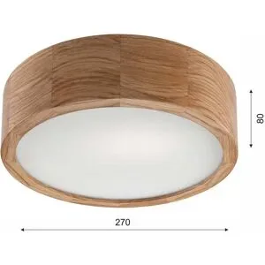 Deckenlampe Caspian Envostar, dimmbar, Holz hell, für Badezimmer, Holz, Deckenlampe