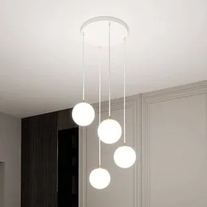 Glas Hängelampe Royal EMIBIG LIGHTING, dimmbar, weiß / opal, für Wohn- / Esszimmer, Modern, Pendelleuchte