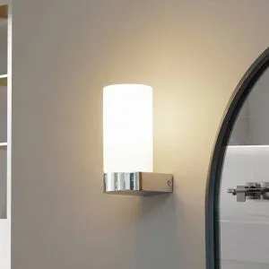 Wandlampe Basolo Lucande, dimmbar, chrom / silber, für Badezimmer, Metall, Modern, Wandleuchte, Wandlampe Bad