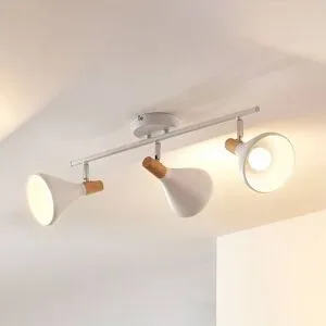 Lindby Deckenleuchte Arina, 53 cm, weiß, 3-flammig, E14 Arina Lindby, dimmbar, weiß / opal, für Schlafzimmer, Metall, Modern, Strahler
