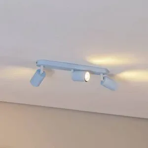 Deckenstrahler Livia, hellblau, 52 cm, 3-flg., Metall, GU10 Livia TK Lighting, dimmbar, blau, für Kinderzimmer, Metall, Strahler