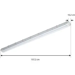 Prios Feuchtraumleuchte Lior, 157 cm, 2 x T8, G13, IP65, 18W Lior PRIOS, alu / grau / zink, Kunststoff