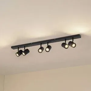 Lindby Deckenstrahler Kardis, dunkelgrau, 6-fl, Metall, GU10 Kardis Lindby, dimmbar, alu / grau / zink, für Flurbereich, Aluminium, Modern, Strahler