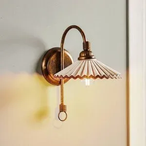 Wandlampe Rosina ONLI, dimmbar, bronze / altmessing, für Wohn- / Esszimmer, Keramik, Landhaus / Rustikal, Wandleuchte, Wandlampe Innen