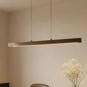Hängelampe Nihalo Lucande, dimmbar, Holz dunkel, für Wohn- / Esszimmer, Holz, Landhaus / Rustikal
