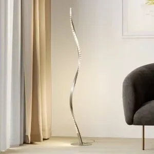 LED Stehlampe Criostal Lindby, dimmbar, alu / grau / zink, für Wohn- / Esszimmer, Aluminium, Modern, LED Stehlampe