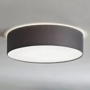 Deckenlampe Rondo TK Lighting, dimmbar, alu / grau / zink, für Schlafzimmer, Textil / Stoff / Seide, Modern, Deckenlampe