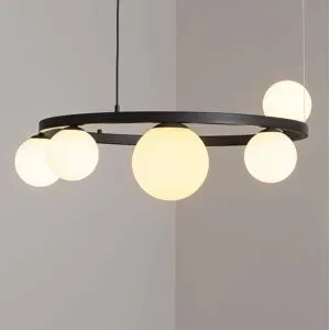 Hängelampe Garda 5 ALDEX, dimmbar, schwarz, für Wohn- / Esszimmer, Metall, Modern, Pendelleuchte