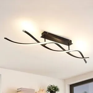 LED Deckenlampe Welina Lindby, dimmbar, schwarz, für Wohn- / Esszimmer, Metall, Modern, LED Deckenleuchte