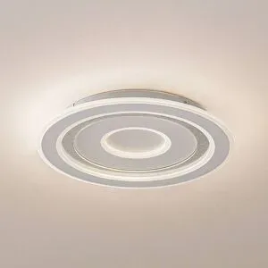 LED Deckenlampe Lorvik Lindby, dimmbar, weiß / opal, für Wohn- / Esszimmer, Metall, Modern, LED Deckenleuchte