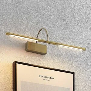 Lucande LED-Bilderlampe Fehmke, messingfarben, Metall, 52 cm Fehmke, bronze / altmessing, für Wohn- / Esszimmer, Aluminium, Antik, Wandleuchte, Wandlampe Innen