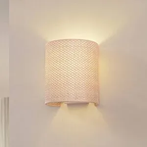 Wandlampe Soula Lindby, dimmbar, creme / amber, für Wohn- / Esszimmer, Kunststoff, Landhaus / Rustikal, Wandleuchte, Wandlampe Innen