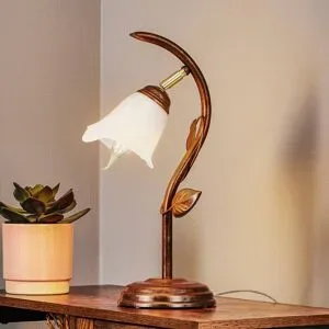 Tischlampe Siena Lamkur, braun / rost, für Wohn- / Esszimmer, Metall, Florentiner, Tischlampe