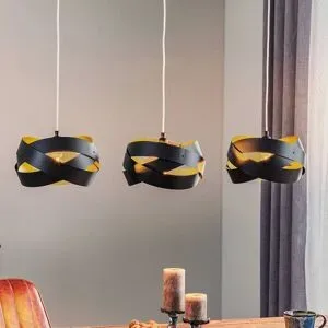 Hängelampe Tornado Domiluce, dimmbar, schwarz, für Wohn- / Esszimmer, Metall, Modern, Pendelleuchte