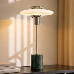 Tischlampe Branford Lindby, grün, für Wohn- / Esszimmer, Glas, Vintage, Tischlampe