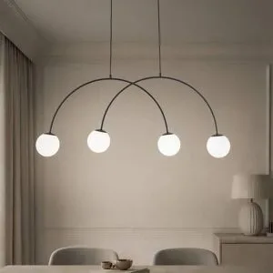 Glas Hängelampe Nova Domiluce, dimmbar, schwarz, für Wohn- / Esszimmer, Metall, Modern, Pendelleuchte