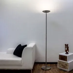LED Deckenfluter MALEA Lindby, dimmbar, alu / grau / zink, für Wohn- / Esszimmer, Metall, Modern, LED Stehlampe