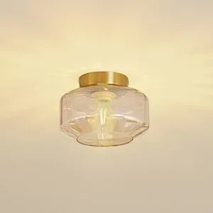 Deckenlampe Hildur Lindby, dimmbar, creme / amber, für Wohn- / Esszimmer, Glas, Deckenlampe