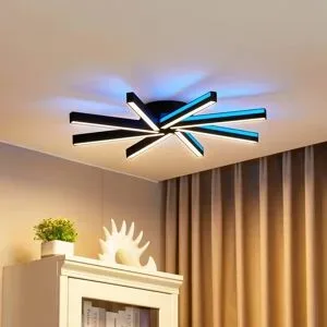 Smart Home Deckenlampe Tjado Lucande, dimmbar, schwarz, für Wohn- / Esszimmer, Metall, Modern, Smart Home Deckenlampe