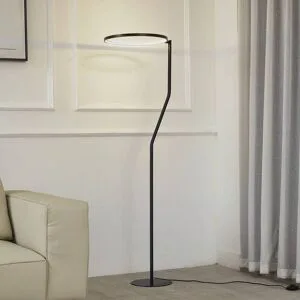 LED Stehlampe Rayon Lindby, schwarz, für Wohn- / Esszimmer, Metall, Modern, LED Stehlampe