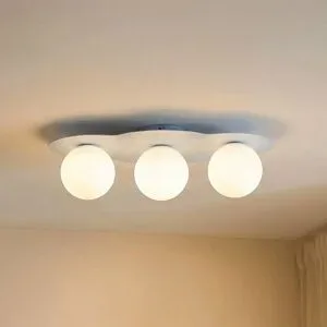 Deckenlampe Cloud TK Lighting, dimmbar, blau, für Kinderzimmer, Glas, Junges Wohnen, Deckenlampe