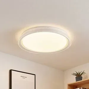 LED Deckenlampe Sleya Lindby, dimmbar, weiß / opal, für Wohn- / Esszimmer, Modern, LED Deckenleuchte