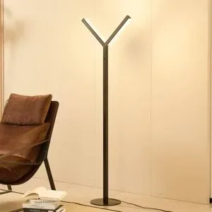 LED Stehlampe Ilian Lucande, dimmbar, schwarz, für Wohn- / Esszimmer, Metall, Modern, LED Stehlampe