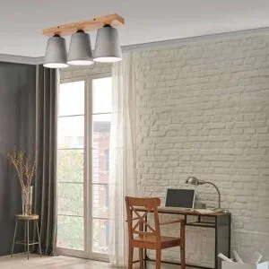 Deckenlampe Risco Envostar, dimmbar, alu / grau / zink, für Wohn- / Esszimmer, Textil / Stoff / Seide, Deckenlampe