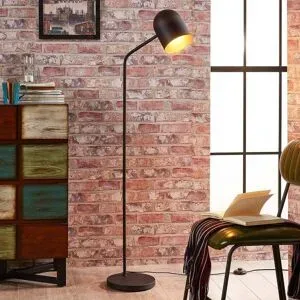 Stehlampe Morik Lindby, schwarz, für Wohn- / Esszimmer, Metall, Modern, Stehlampe