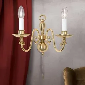 Orion Wandlampe IMKE, dimmbar, messing / gold, für Wohn- / Esszimmer, Messing, Antik, Wandleuchte, Wandlampe Innen