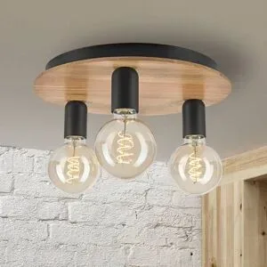 Deckenlampe Dusty Lamkur, dimmbar, Holz hell, für Wohn- / Esszimmer, Holz, Modern, Deckenlampe