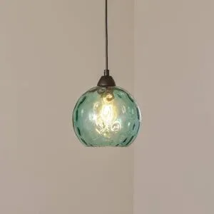 Glas Hängelampe Benek Opviq, dimmbar, blau, für Wohn- / Esszimmer, Glas, Junges Wohnen, Pendelleuchte