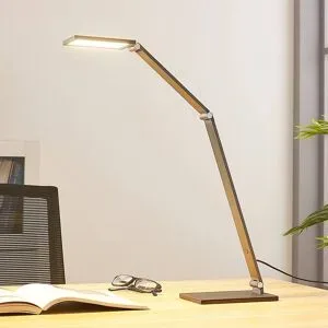 LED Schreibtischlampe Mion Lucande, dimmbar, alu / grau / zink, für Arbeitszimmer / Büro, Aluminium, Modern, LED Tischlampe