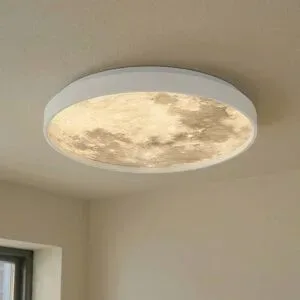 LED Deckenlampe Lune Lindby, alu / grau / zink, für Wohn- / Esszimmer, Kunststoff, Modern, LED Deckenleuchte