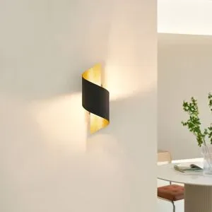 Wandlampe Desirio Lindby, dimmbar, schwarz, für Schlafzimmer, Metall, Modern, Wandleuchte, Wandlampe Innen