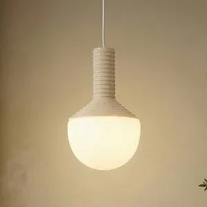Hängelampe Florine Lucande, dimmbar, creme / amber, für Wohn- / Esszimmer, Keramik, Design, Pendelleuchte