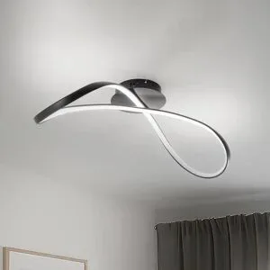 LED Deckenlampe Infinity Milagro Lighting, schwarz, für Wohn- / Esszimmer, Metall, Modern, LED Deckenleuchte