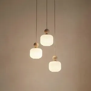 Glas Hängelampe Ballo TK Lighting, dimmbar, creme / amber, für Wohn- / Esszimmer, Glas, Pendelleuchte
