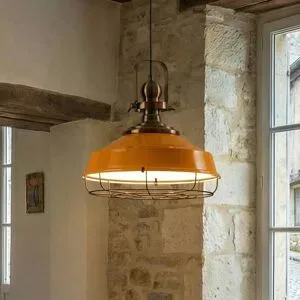 Hängelampe Astel ROYALTECH, dimmbar, gelb / orange, für Wohn- / Esszimmer, Metall, Industrielles Design, Pendelleuchte