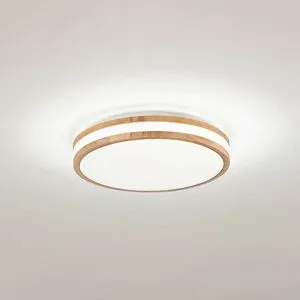 LED Deckenlampe Emiva Lindby, Holz hell, für Wohn- / Esszimmer, Holz, Modern, LED Deckenleuchte