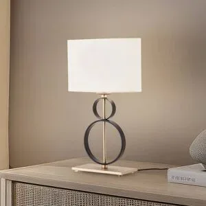 Tischlampe Priam Argon, schwarz, für Wohn- / Esszimmer, Metall, Tischlampe