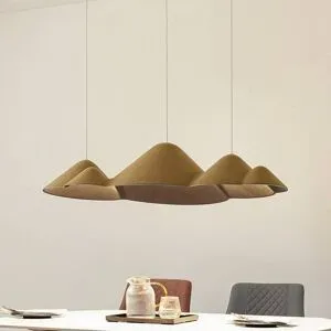 Hängelampe Beutlin Lucande, dimmbar, grün, für Wohn- / Esszimmer, Textil / Stoff / Seide, Modern