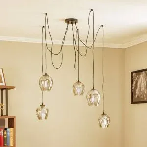 Glas Hängelampe Starla EMIBIG LIGHTING, dimmbar, schwarz, für Wohn- / Esszimmer, Glas, Modern, Pendelleuchte